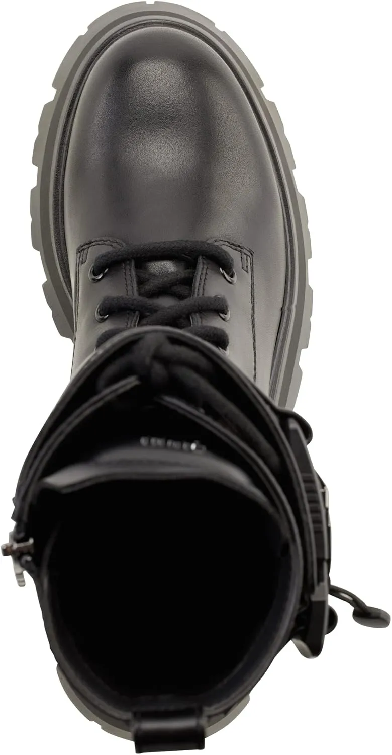 DKNY Women's Lace-up Lug Sole Combat Boot Fashion