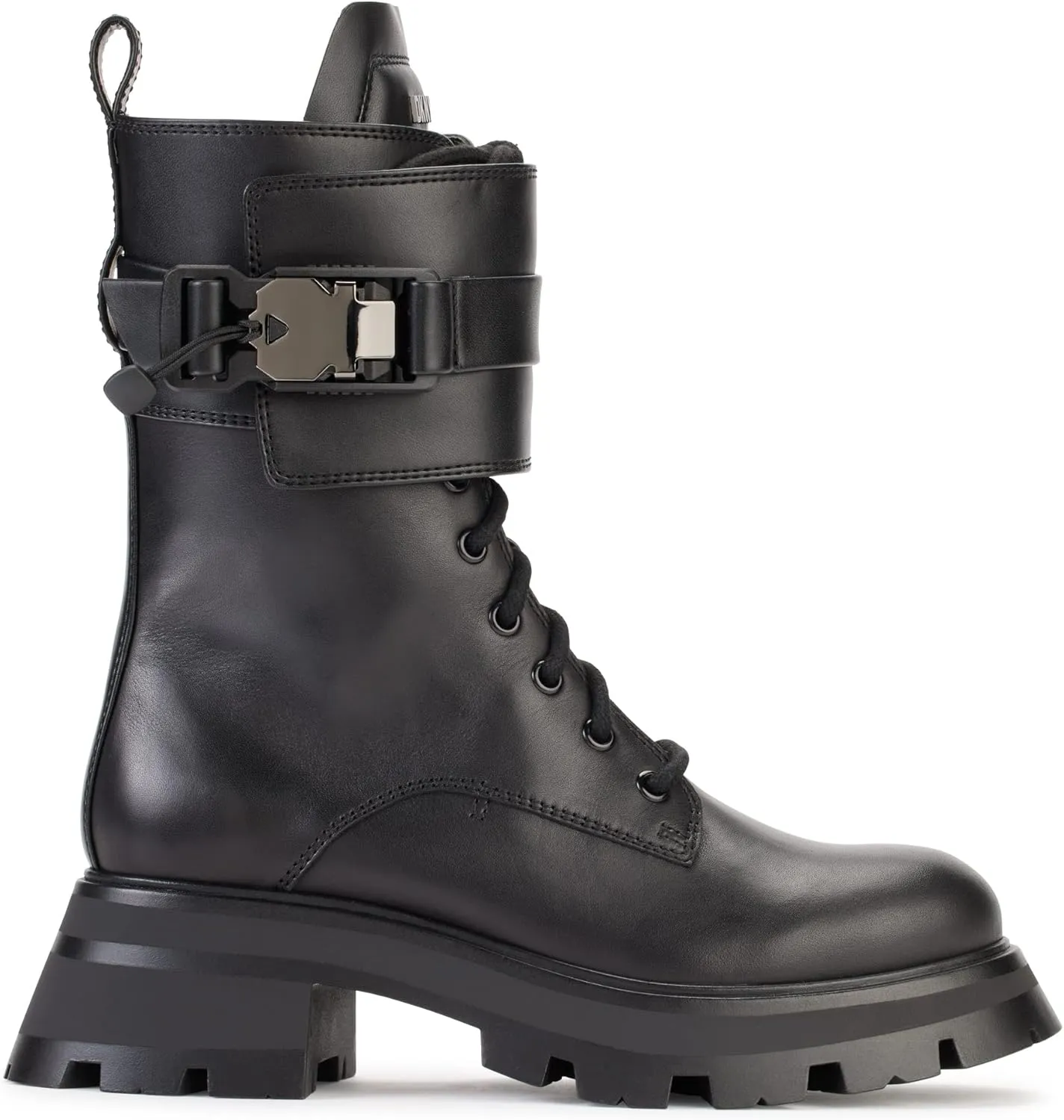 DKNY Women's Lace-up Lug Sole Combat Boot Fashion