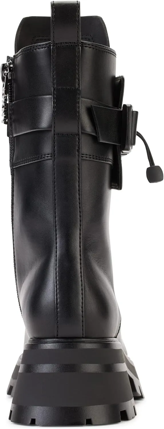 DKNY Women's Lace-up Lug Sole Combat Boot Fashion