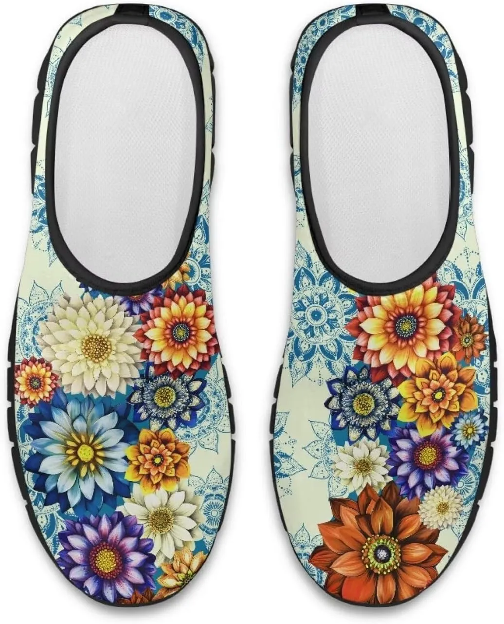 Doojoayie Floral Theme Shoes for Women Slip On Shoes Summer Casual Shoes for Travel