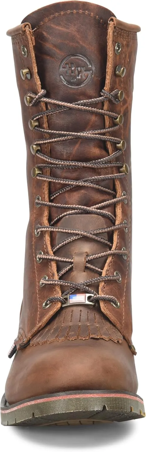 DOUBLE-H Mens 9" Soft Toe U Toe Packer Leather Boots, Durable Work Boot for Men, Comfortable and Stylish Outdoor Footwear