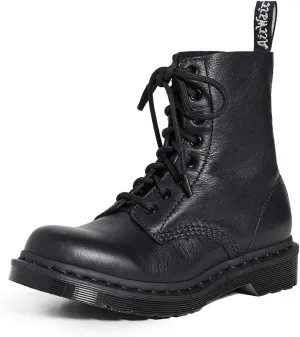 Dr. Martens Women's Pascal Leather Combat Boot (9 M UK, Black Virginia Mono)