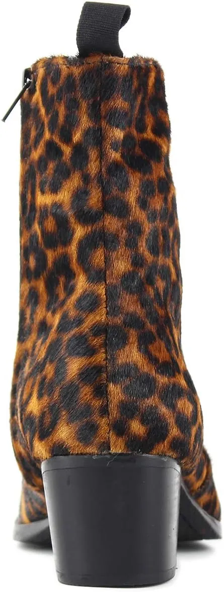 Dress Boot for Men Casual Chelsea Fashion Stylish Ankle High Heels Boots Leopard print CD-JY012-Color