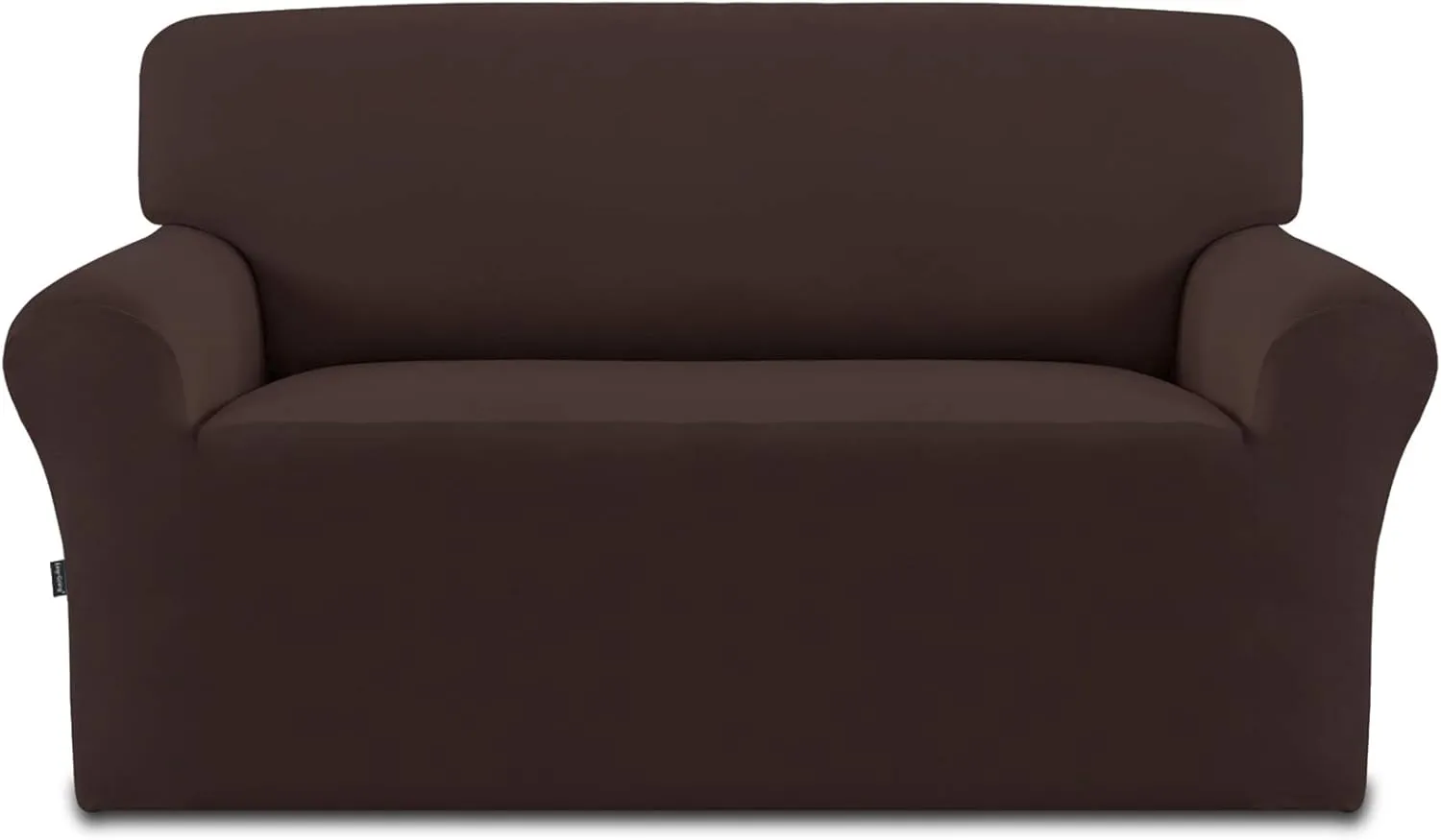 Easy-Going Fleece Stretch Sofa Slipcover Spandex Non-Slip Soft Couch Sofa Cover, Washable Furniture Protector with Anti-Skid Foam and Elastic Bottom for Kids, Pets(Loveseat, Chocolate)