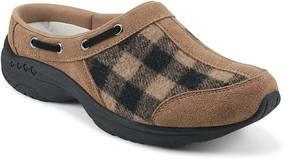 Easy Spirit Travelport Women's Slip On 7.5 C/D US Plaid-Tan