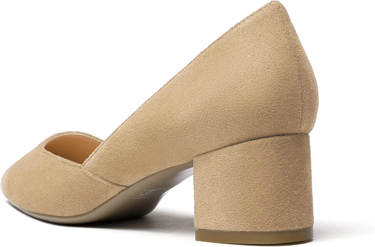 Eldof Women's Pointed Toe Cut Out D'Orsay Slip On Mid Block Heel Pumps Comfortable 2 Inch Block Heels for Dress Party Wedding
