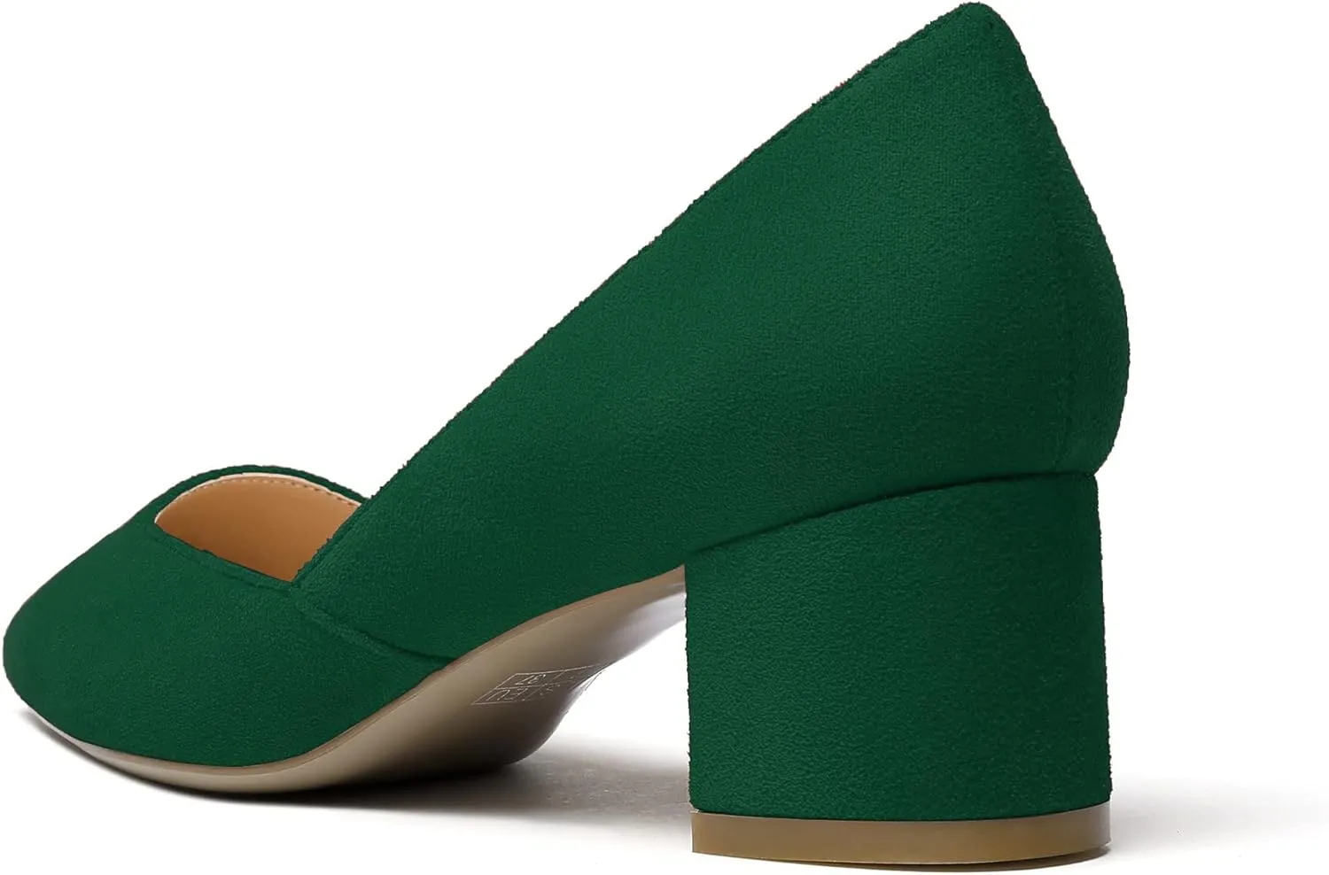 Eldof Women's Pointed Toe Cut Out D'Orsay Slip On Mid Block Heel Pumps Comfortable 2 Inch Block Heels for Dress Party Wedding