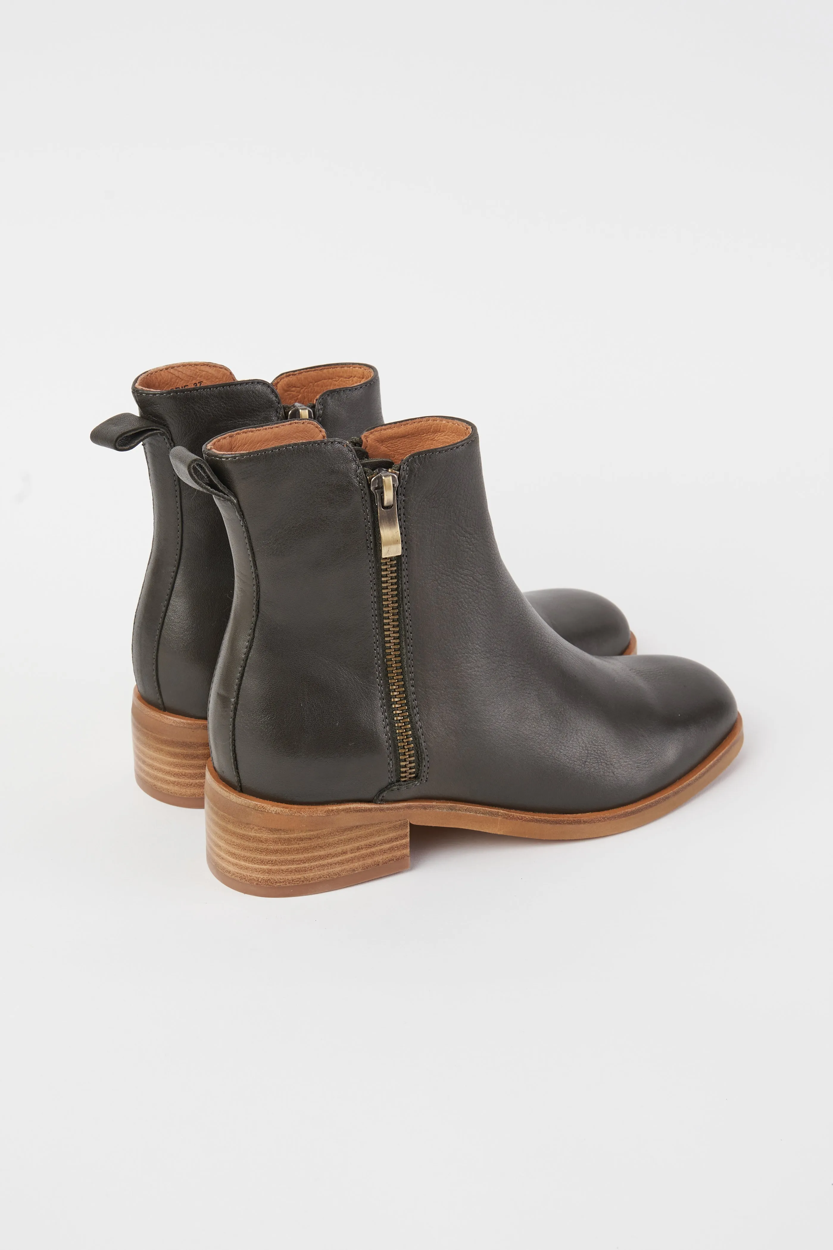 Elodie Leather Boot - Khaki
