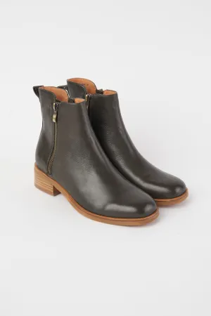 Elodie Leather Boot - Khaki