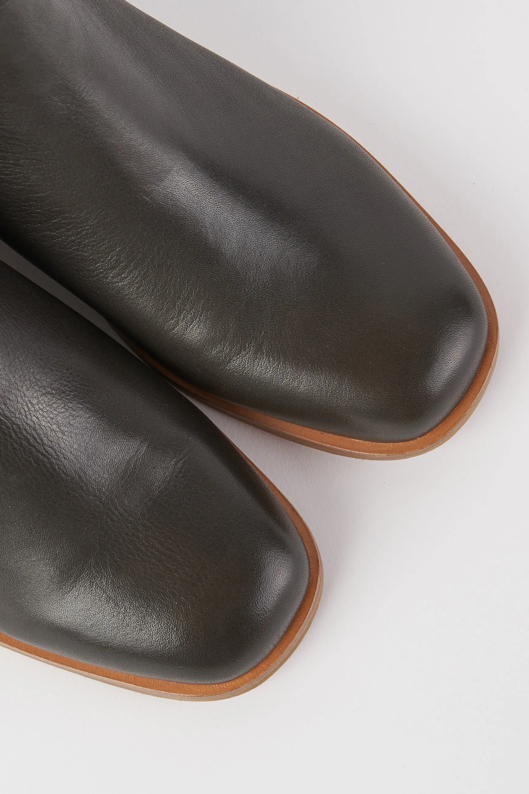 Elodie Leather Boot - Khaki
