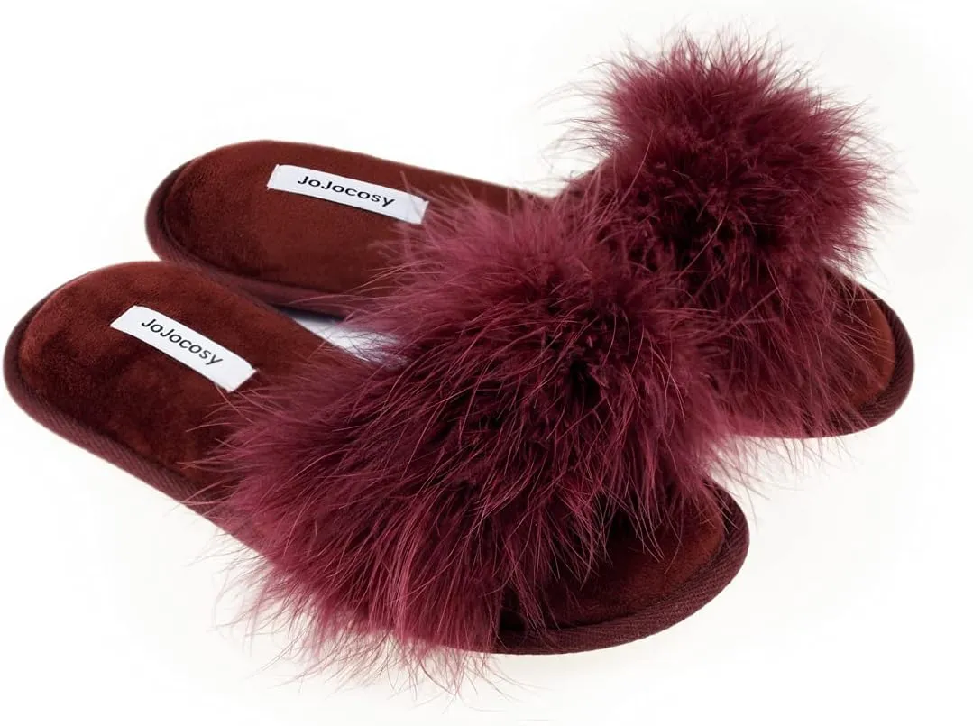 Extreme Plush Lady’s Sexy Slip-on Comfortable Slippers Women’s Fluffy Indoor Open-toe Scuff