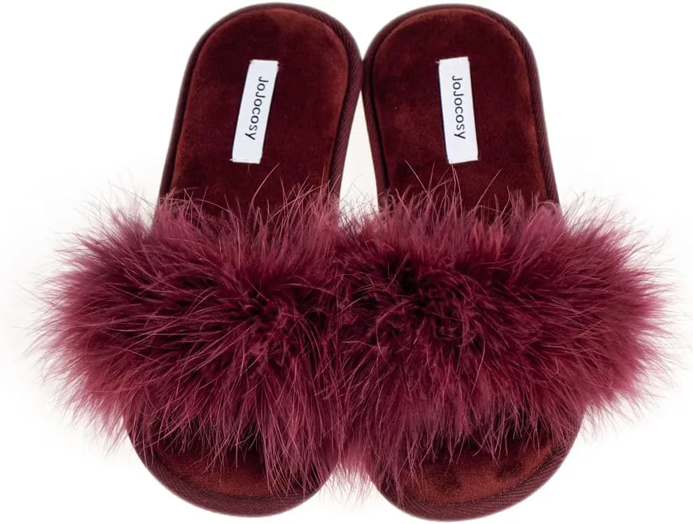 Extreme Plush Lady’s Sexy Slip-on Comfortable Slippers Women’s Fluffy Indoor Open-toe Scuff