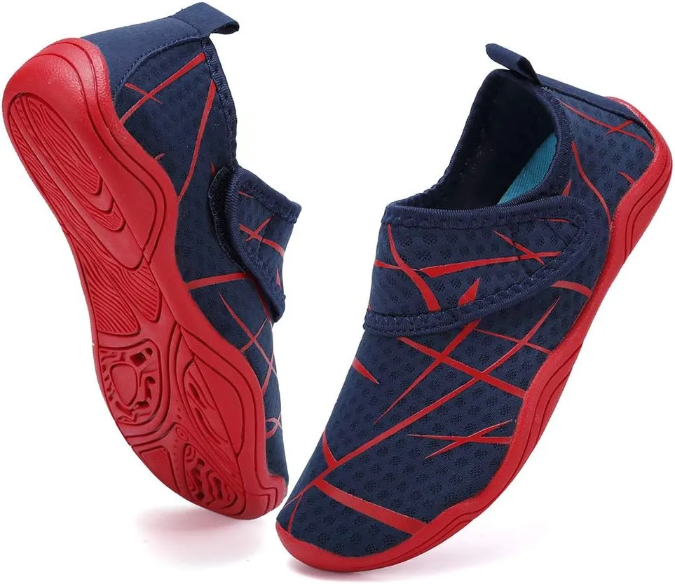 FANTURE Girls & Boys Water Shoes Lightweight Comfort Sole Easy Walking Athletic Slip on Aqua Sock(Toddler/Little Kid/Big Kid)