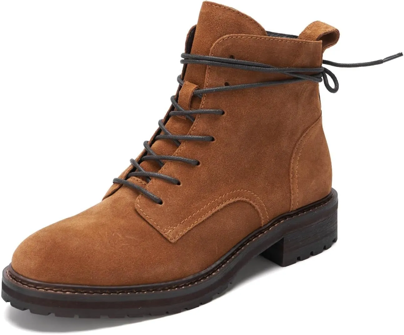 Fashionable Women's Low Heel Ankle Boots - Easy Slip on ，Stylish and Comfortable Flat Booties for Women