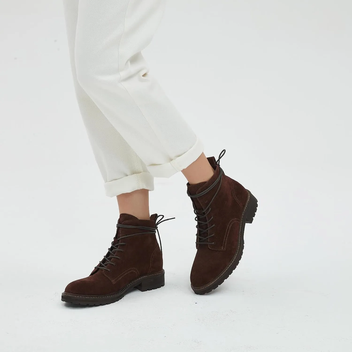 Fashionable Women's Low Heel Ankle Boots - Easy Slip on ，Stylish and Comfortable Flat Booties for Women