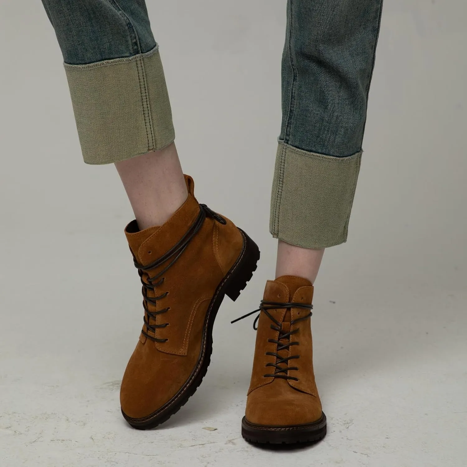Fashionable Women's Low Heel Ankle Boots - Easy Slip on ，Stylish and Comfortable Flat Booties for Women
