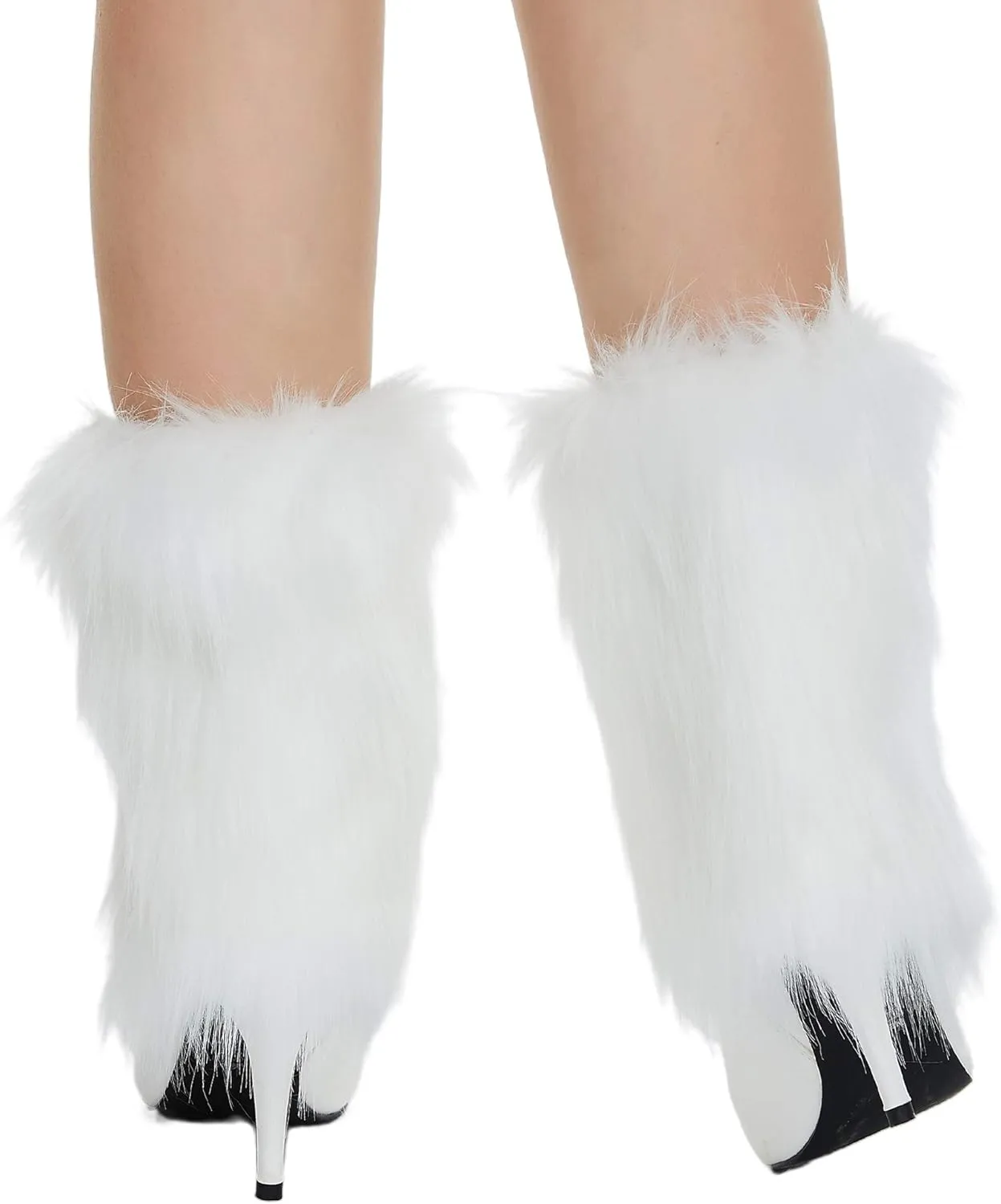 Faux Fur Leg Warmers - Womens Winter Warm Fur Boot Cuffs Covers, Cozy, Christmas, Halloween, Unicorn, Hippie Costume