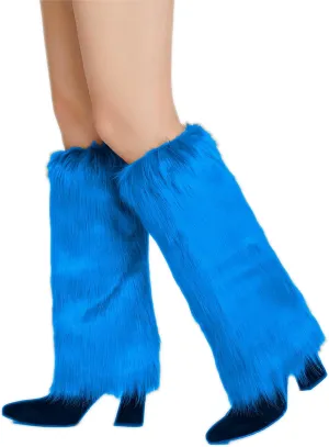 Faux Fur Leg Warmers - Womens Winter Warm Fur Boot Cuffs Covers, Cozy, Christmas, Halloween, Unicorn, Hippie Costume