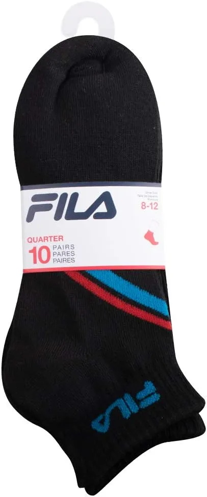 Fila Men's 10-Pack Chevron Striped Quarter Socks
