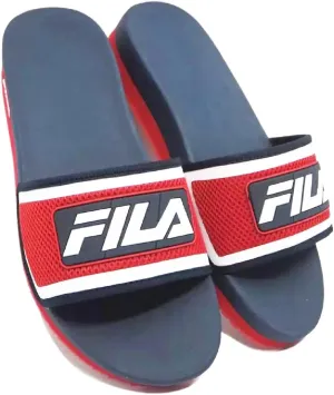 Fila Men's Lunar Slide Sandal (Dress Blue/Red/White, numeric_13)
