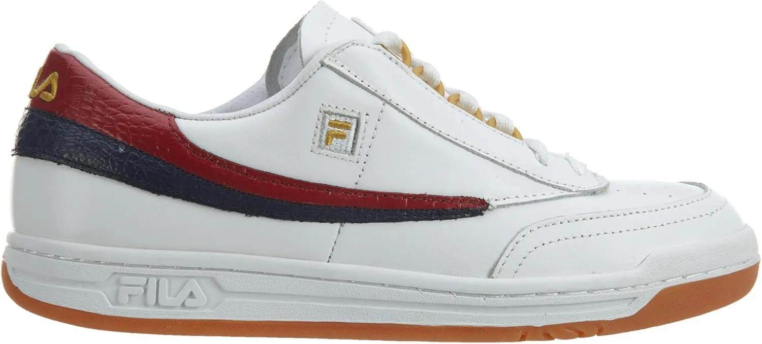 Fila Men's Original Tennis White/Navy/Red Fashion Leather Sneakers Shoes