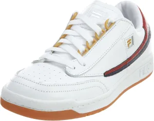Fila Men's Original Tennis White/Navy/Red Fashion Leather Sneakers Shoes