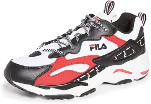 Fila Men's Ray Tracer Tarvos Sneakers, White/Black/Fila Red, 9.5 Medium US