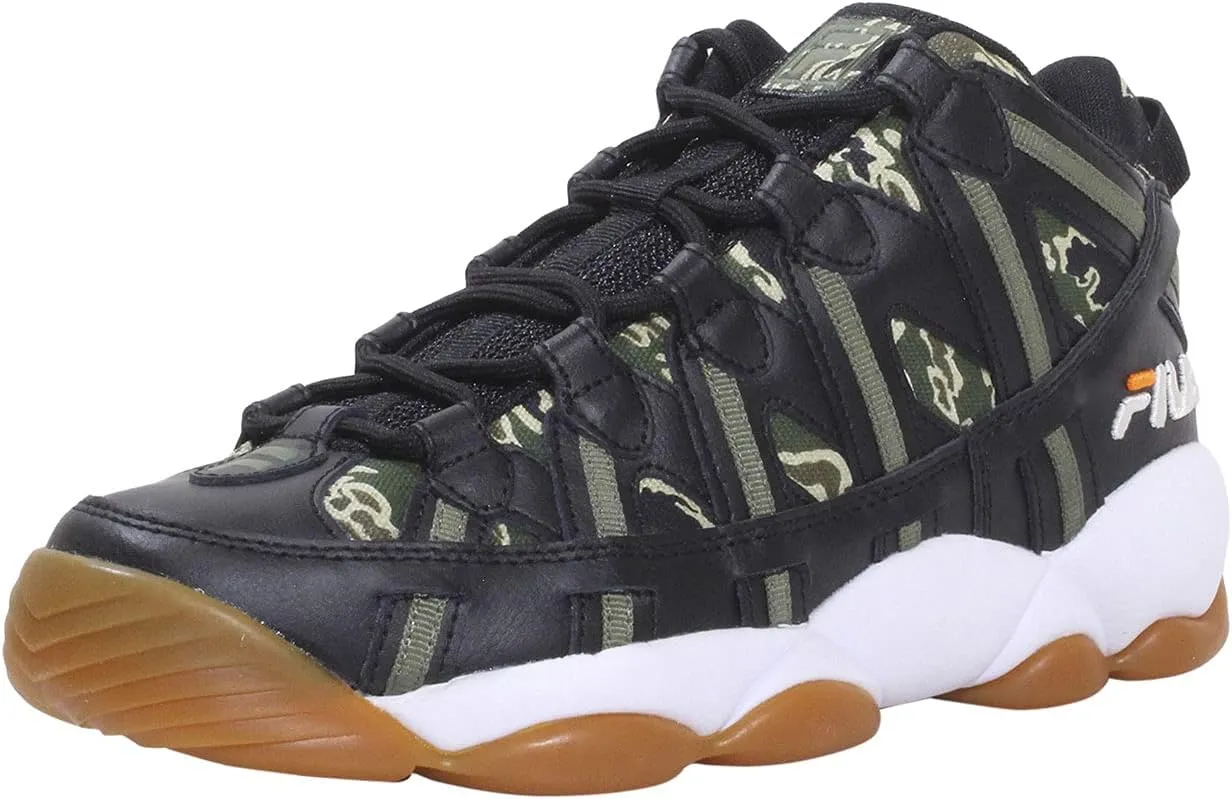 Fila Men's Stackhouse-Spaghetti High Top Sneakers Black/White/Chive Sz. 8
