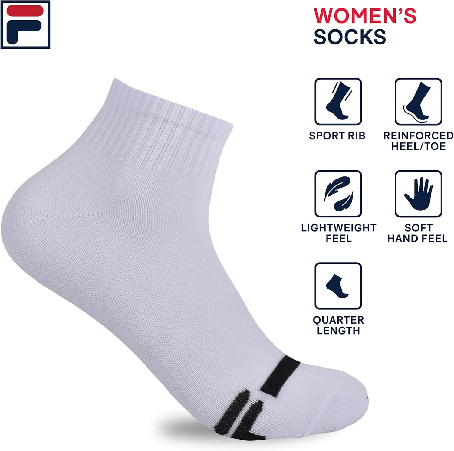 FILA Women's Ankle Quarter Socks(10 Pack)