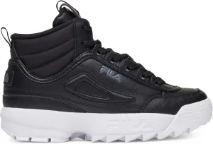 Fila Women's Disruptor II Mid Sneakers, Black/Black/White, US 10 M