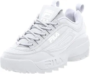Fila Women's Disruptor II Premium Sneakers White/White/White 8.5 B - Medium