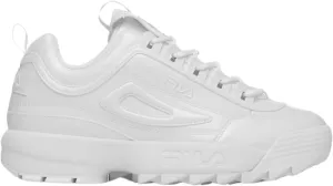 Fila Women's Disruptor II Shine Metallic Shoes, White/White/White - 9.5