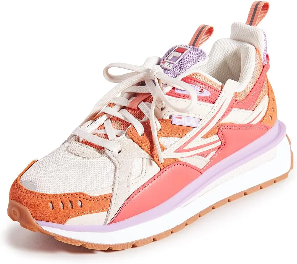 Fila Women's Sandenal Sneakers, Whisper White/Cadmium Orange, 10 Medium US