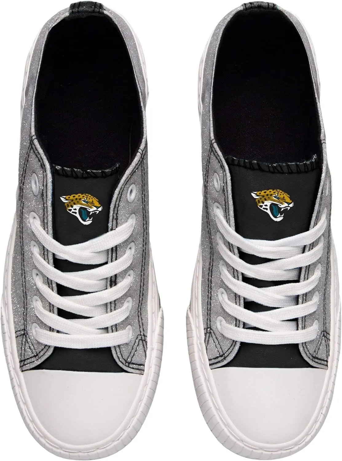 FOCO Women's NFL Team Logo Ladies Fashion Glitter Low Top Canvas Sneakers Shoes Dallas Cowboys Shoes-10/XXL