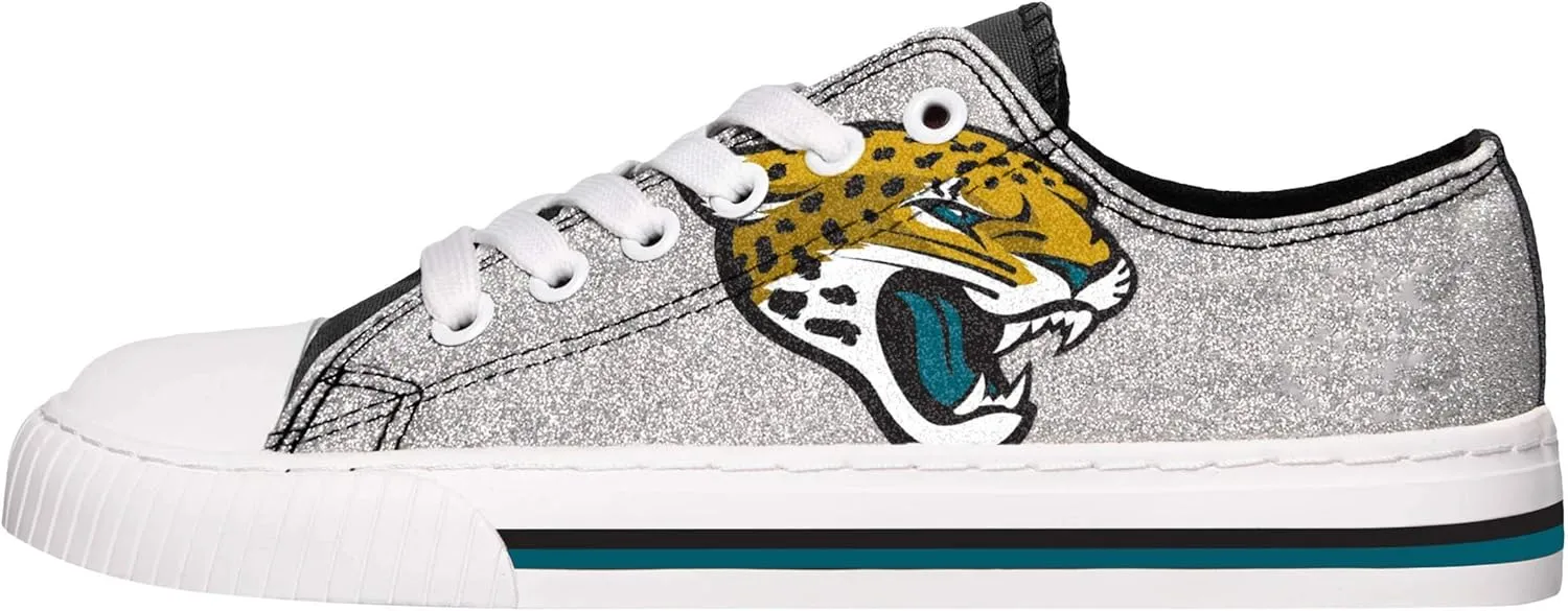 FOCO Women's NFL Team Logo Ladies Fashion Glitter Low Top Canvas Sneakers Shoes Dallas Cowboys Shoes-10/XXL