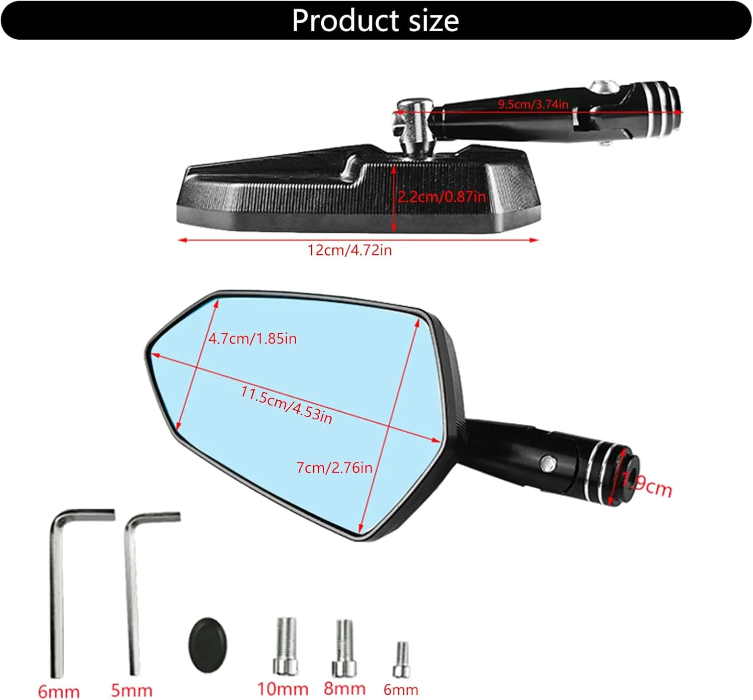 For Bike Motocross Motorbike Scootor ATVs Mopeds Side Reflectors Easy Installation Easy Adjustment
