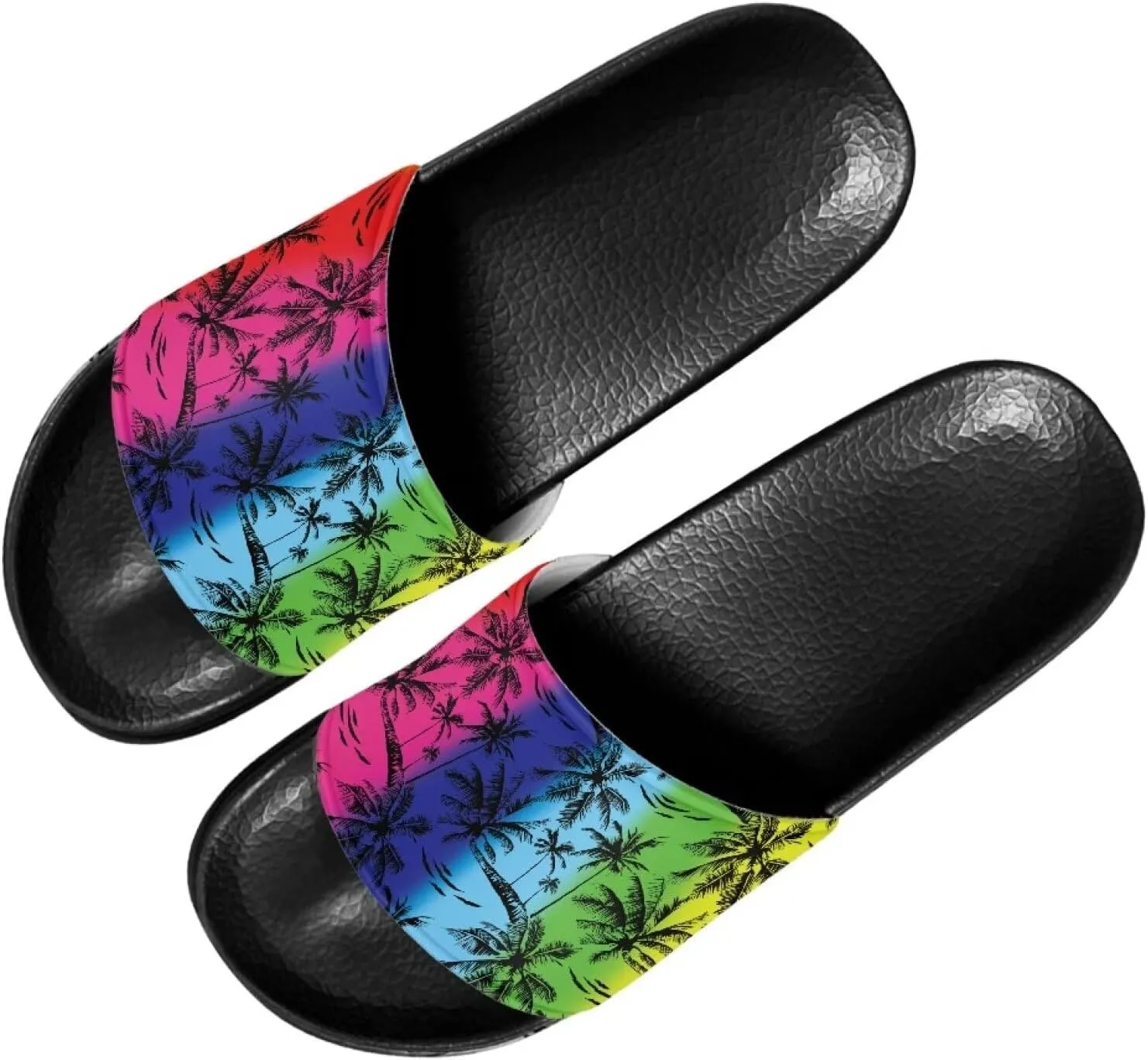 Forchrinse Black Cat Music Note Womens Causal Slide Sandals,Soft Non Slip Open Toe Slippers Flip Flop EVA Flat Sandals