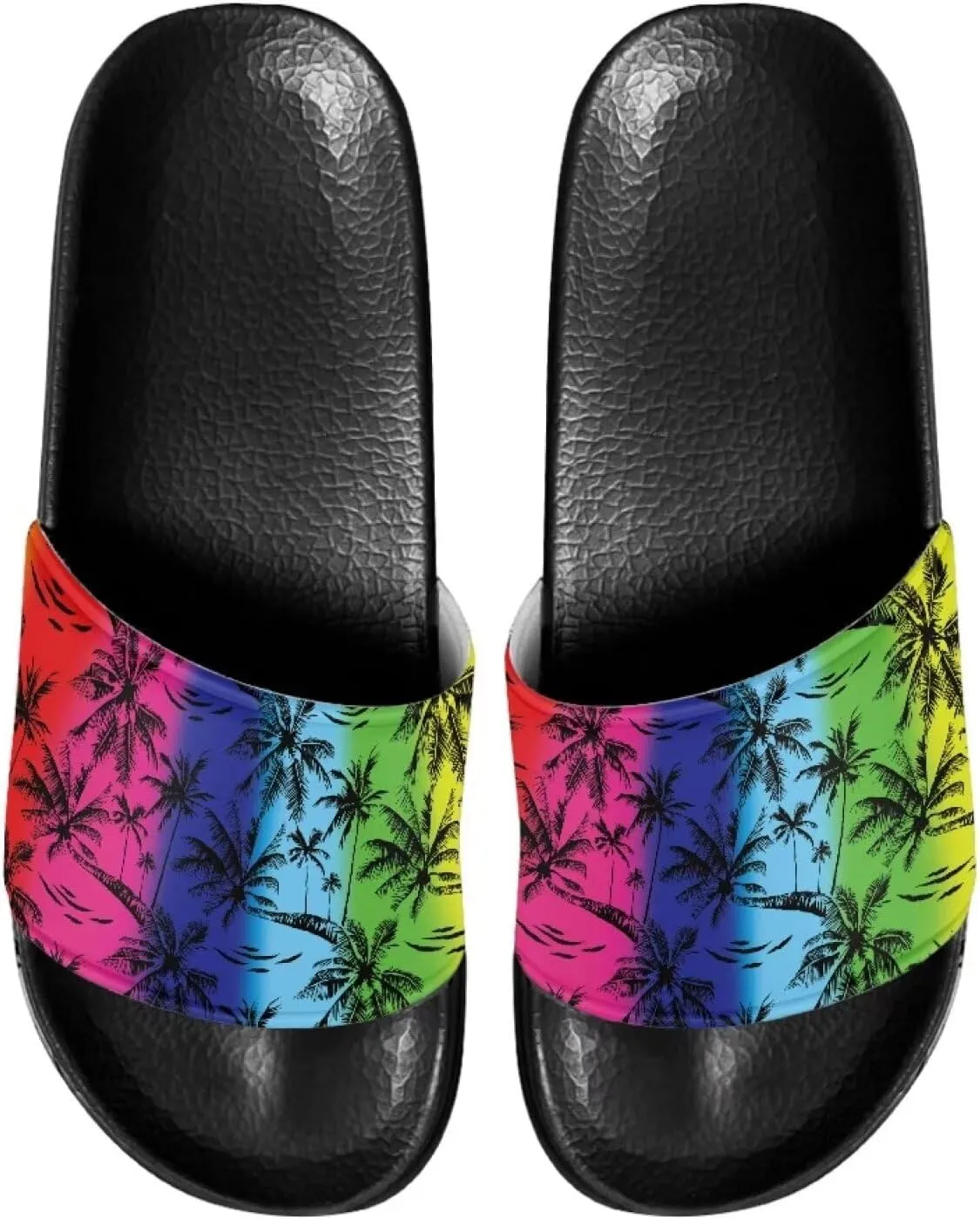 Forchrinse Black Cat Music Note Womens Causal Slide Sandals,Soft Non Slip Open Toe Slippers Flip Flop EVA Flat Sandals