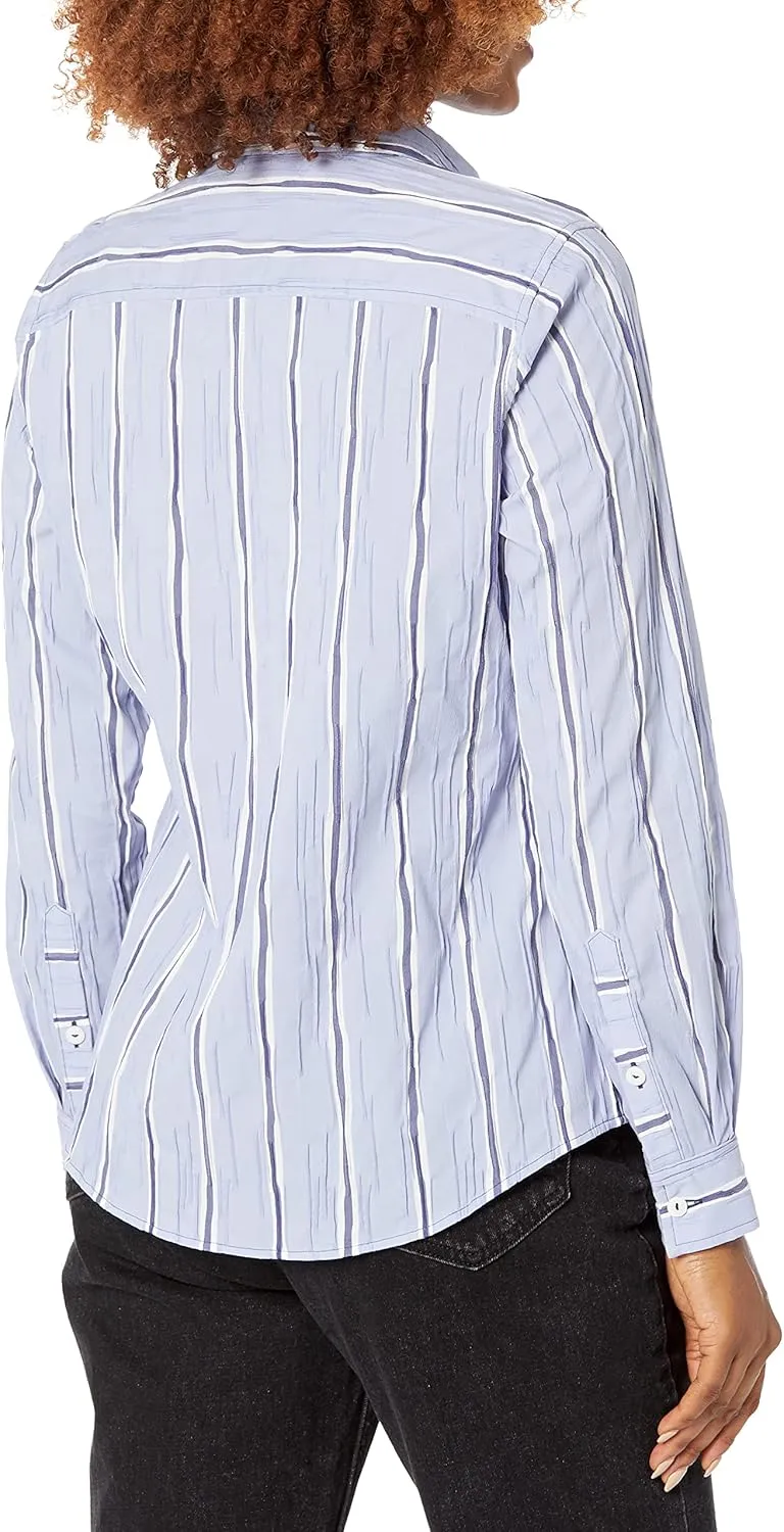 Foxcroft Women's Hampton Long Sleeve Serene Stripe Blouse