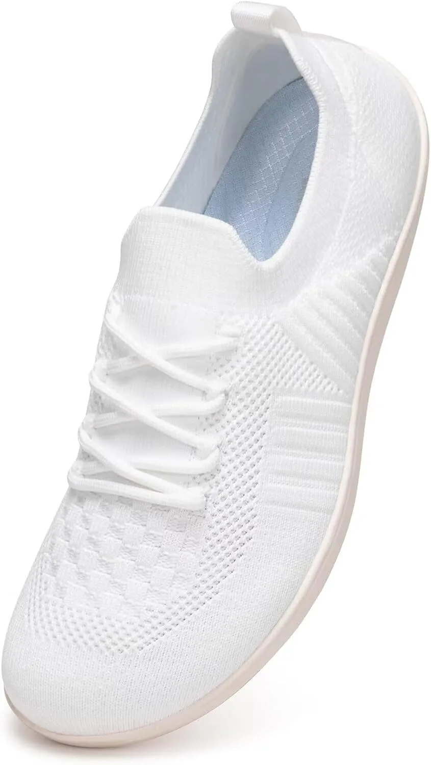 Frank Mully Womens Walking Shoes Wide Toe Box Barefoot Shoes Knitted Fashion Sneaker with Arch Support