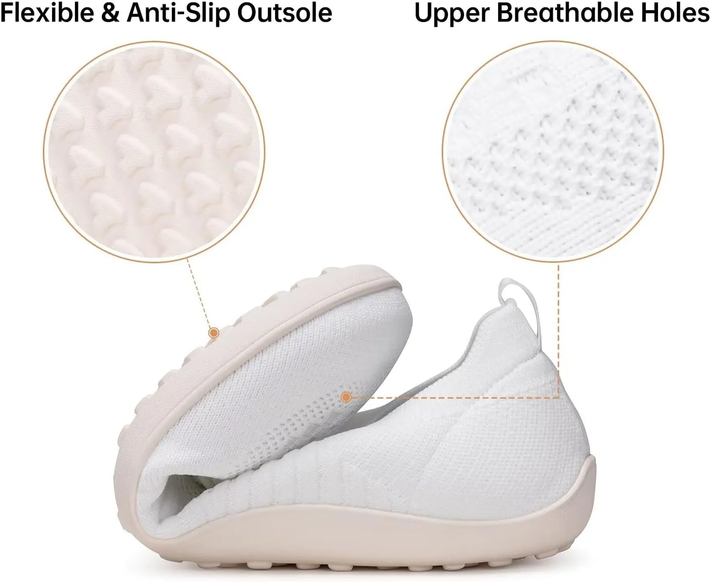 Frank Mully Womens Walking Shoes Wide Toe Box Barefoot Shoes Knitted Fashion Sneaker with Arch Support