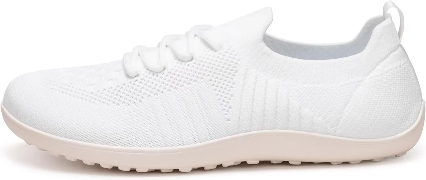 Frank Mully Womens Walking Shoes Wide Toe Box Barefoot Shoes Knitted Fashion Sneaker with Arch Support