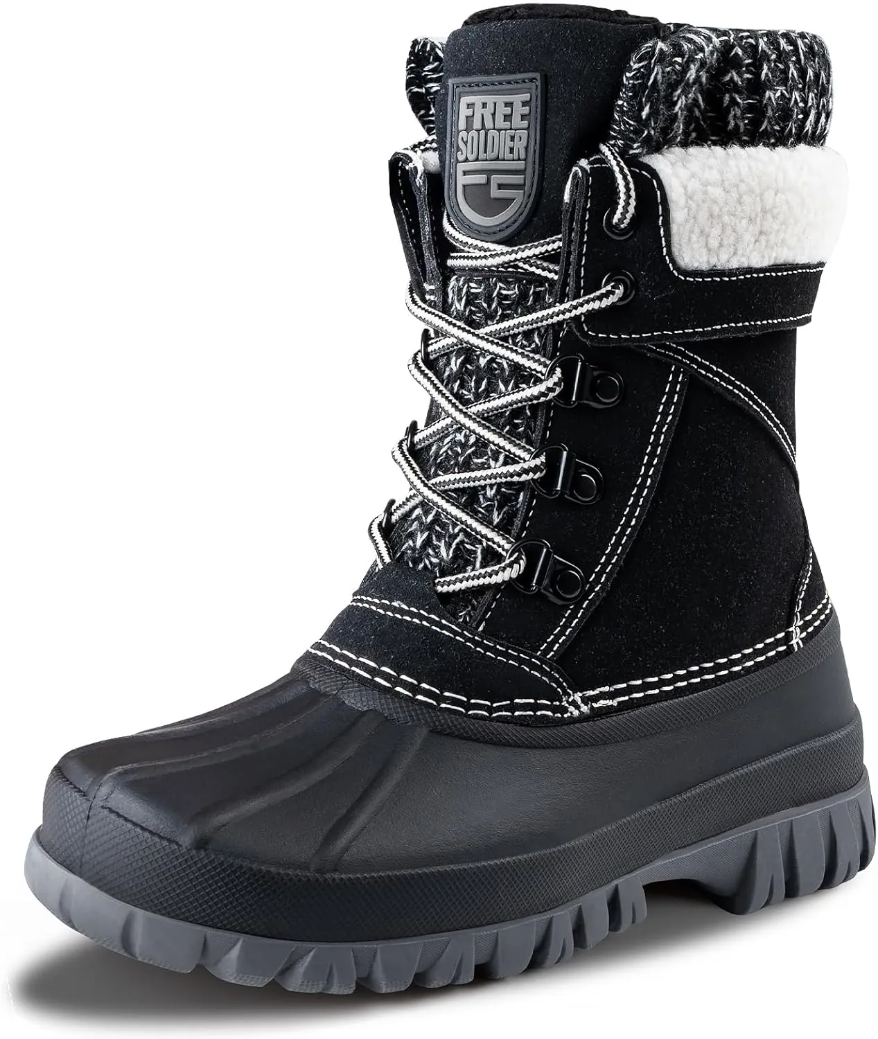 FREE SOLDIER Women's Waterproof Winter Cold Weather Snow Boots for Women Outdoor Fashion Duck Boots Comfortable Insulated