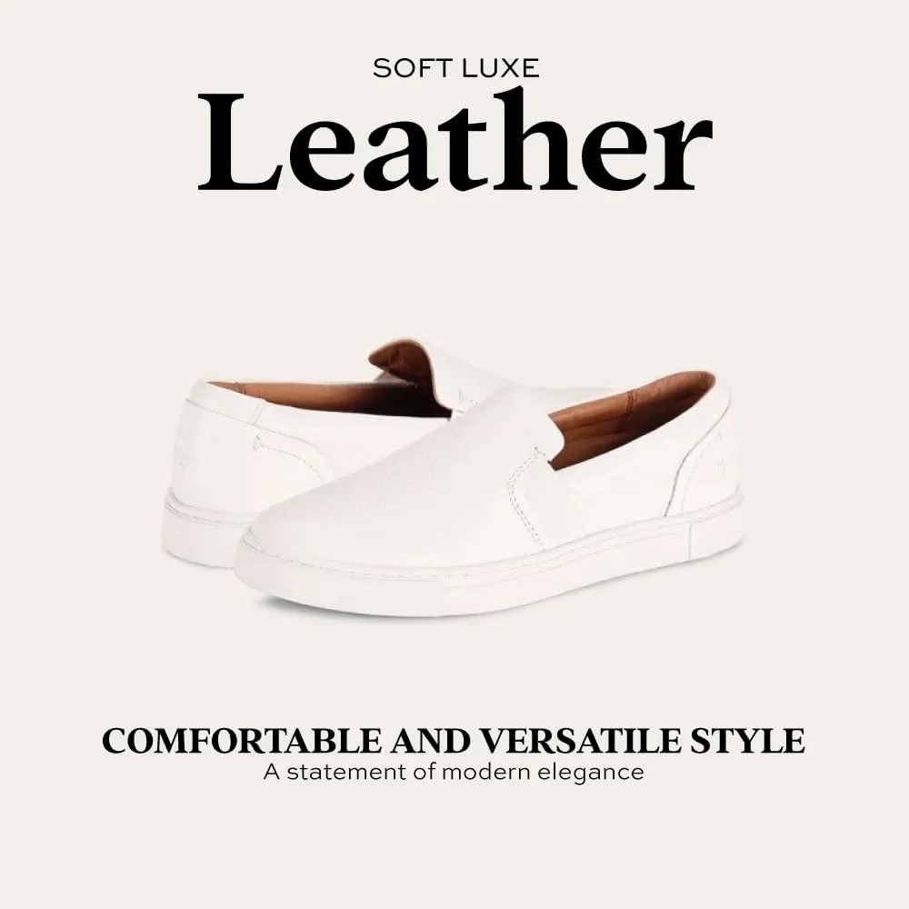 Frye Ivy Slip-On Shoes for Women Featuring Soft Leather with Thick Rubber Outsole, Removable Molded Footbed, and Padded Collar and Vamp