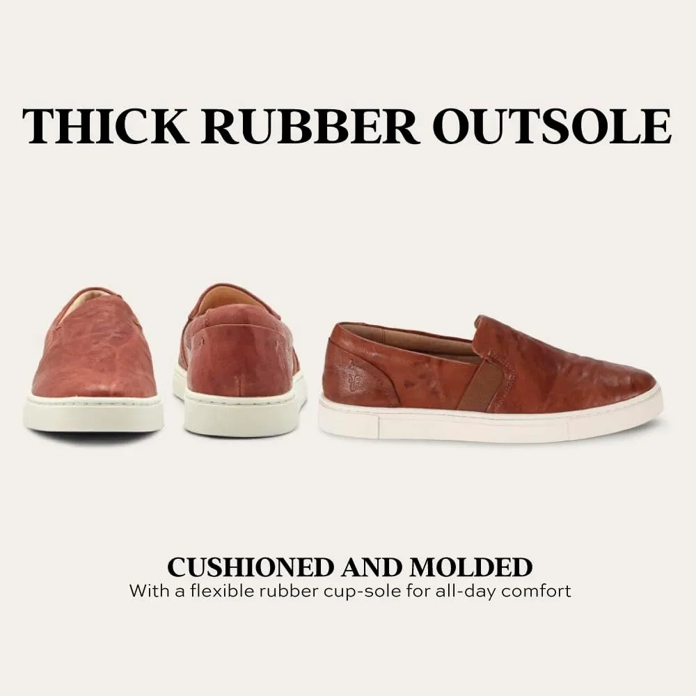 Frye Ivy Slip-On Shoes for Women Featuring Soft Leather with Thick Rubber Outsole, Removable Molded Footbed, and Padded Collar and Vamp