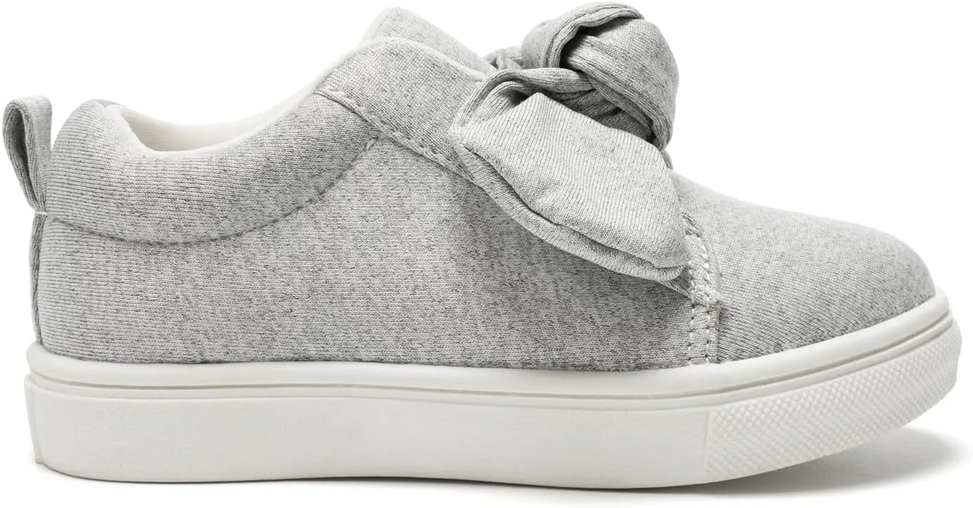 FUNKYMONKEY Girls Sneakers Lightweight Cute Bowknot Casual Walking Shoes for Toddler/Little Kids
