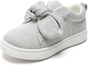 FUNKYMONKEY Girls Sneakers Lightweight Cute Bowknot Casual Walking Shoes for Toddler/Little Kids