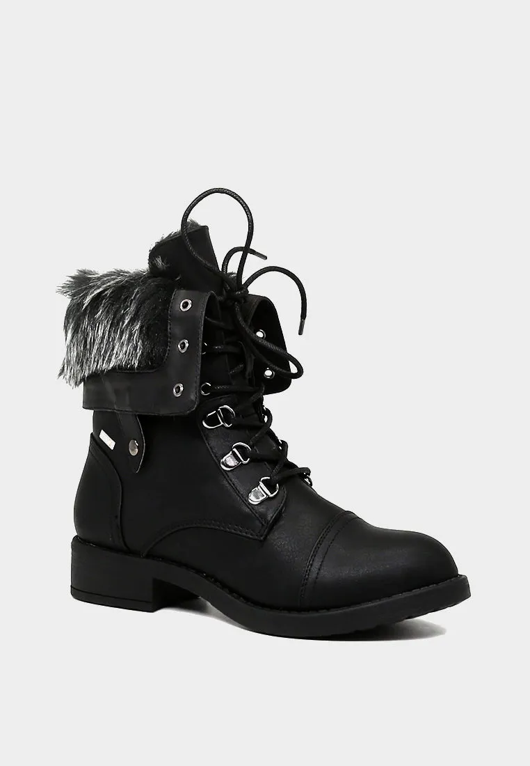 Fur Collared Two Way Wear Boot