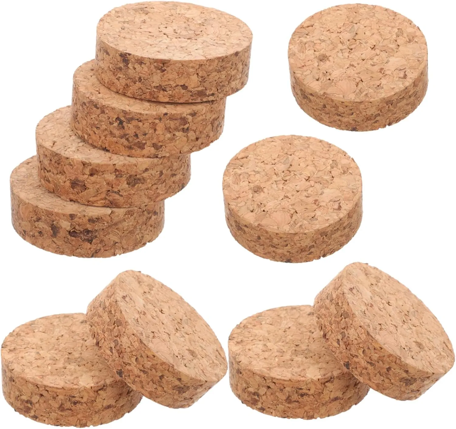 Gardening Cork Coasters 10 Pack Round 5 * 1.5cm Mats Non-Slip Easy-Clean Plant Pads