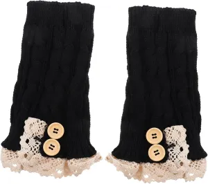 Gatuida Lace Sleeve Leg Warmers for Women Warm Boot Cover Knitted Boot Sock for Winter